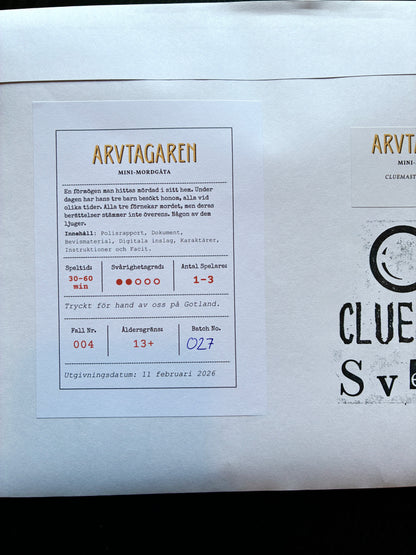 Arvtagaren – Mini-mordgåta för 1–3 spelare
