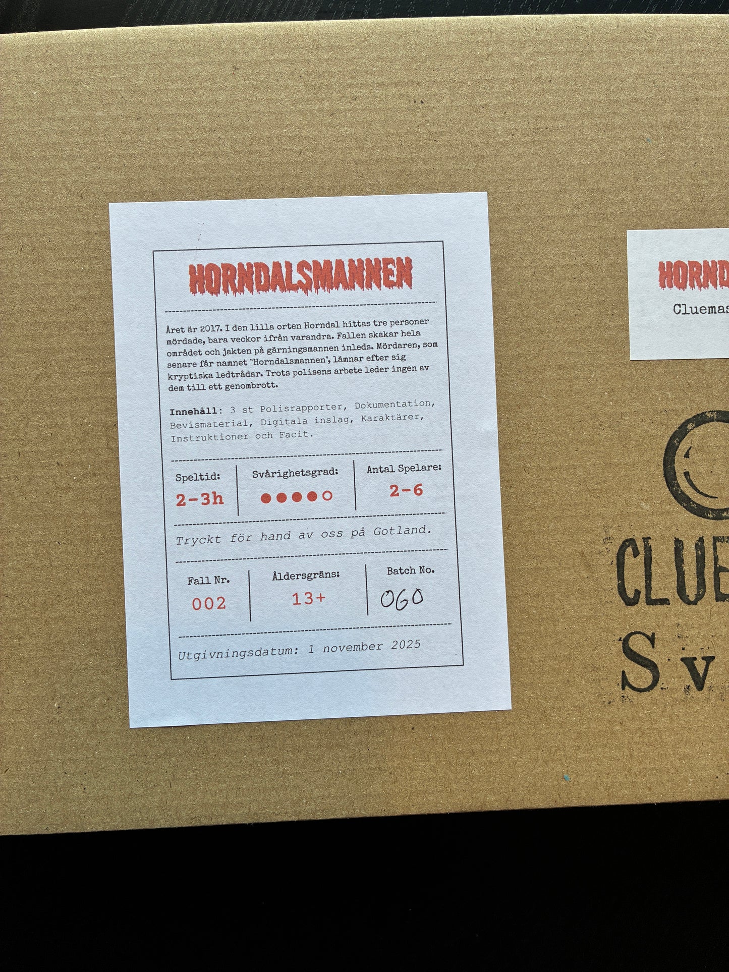 Horndalsmannen – Mordgåta för 2–6 spelare
